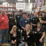 volunteers working at food bank