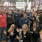 volunteers working at food bank