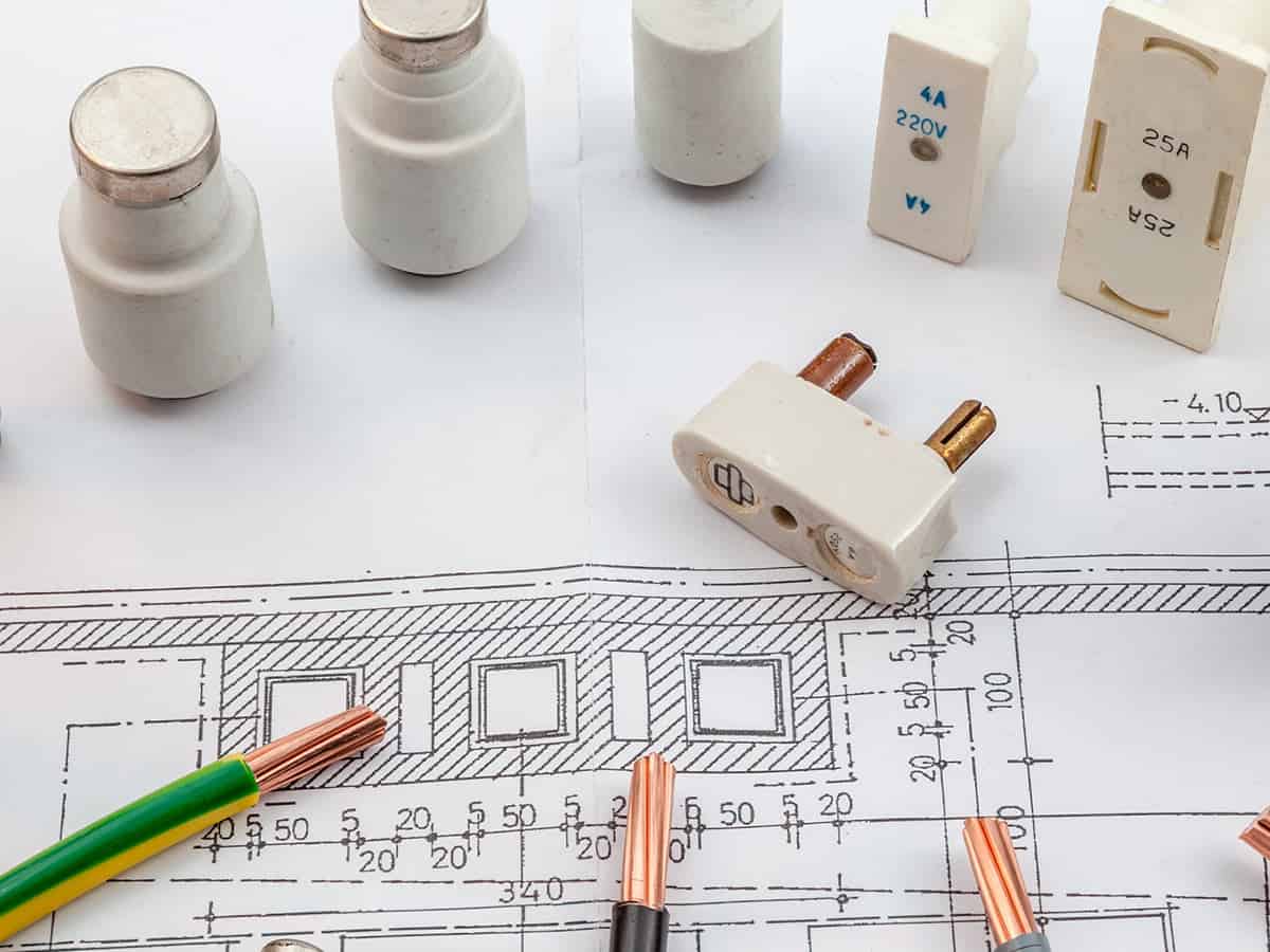 Various fuses and worse sitting on electrical diagram